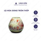  Bình hoa men mát dáng tròn thấp 