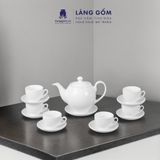 Bộ ấm chén men trắng kiểu Minh long 