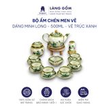  Bộ ấm chén dáng Minh Long hoạ tiết vẽ tay 