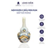  Nậm rượu thờ cúng 2 bầu men rạn đắp nổi 