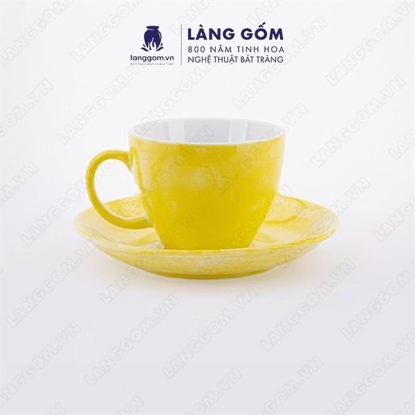  Bộ cốc đĩa Cappuccino màu vân đá, uống trà, cà phê, dung tích 180ml 