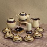  Bộ ấm chén men hỏa biến dáng quả đào 