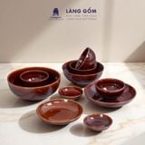  Bộ bàn ăn men hỏa biến - Màu nâu trầm 