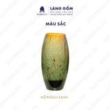  Bình hoa men hỏa biến dáng bom đại màu hổ phách xanh 