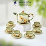 Bộ ấm chén uống trà men vẽ dáng Ngọn Lửa - Dung tích 500ml 