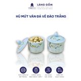  Hũ mứt sứ vân đá vẽ đào trắng 