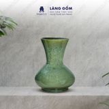  Bình hoa men hỏa biến dáng tỏi dẹt màu thiên thanh 