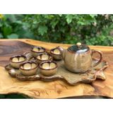  Bộ ấm chén men hỏa biến dáng ba chân 