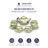  Bộ ấm chén gốm sứ Bát Tràng họa tiết vẽ tay kiểu Gốc cây - Dung tích 340 - 620ml 