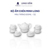  Bộ ấm chén men trắng kiểu Minh long 