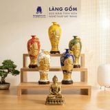  Mai Bình Tích Lộc Phong Thủy Đắp Nổi 3D Gốm Sứ Bát Tràng - Thuận Buồm Xuôi Gió - Quà Tặng Cao Cấp 