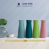  Bình hoa men mát dáng giỏ đan màu pastel 