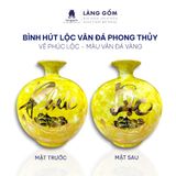  Bình hút lộc dáng cao màu vân đá phong thủy vẽ chỉ vàng 18k 
