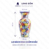  Bình bách hoa chấm màu khắc thủ công dáng lục bình 