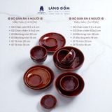  Bộ bàn ăn men hỏa biến - Màu nâu trầm 