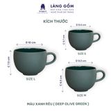  Bộ cốc đĩa có quai kiểu Mohem dáng tròn men mờ dáng basic nhiều màu 