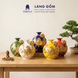  Bình Hút Lộc Gốm Sứ Bát Tràng Đắp Nổi Mã Đáo Thành Công Vẽ Vàng Kim - Quà Tặng Phong Thủy Cao Cấp 