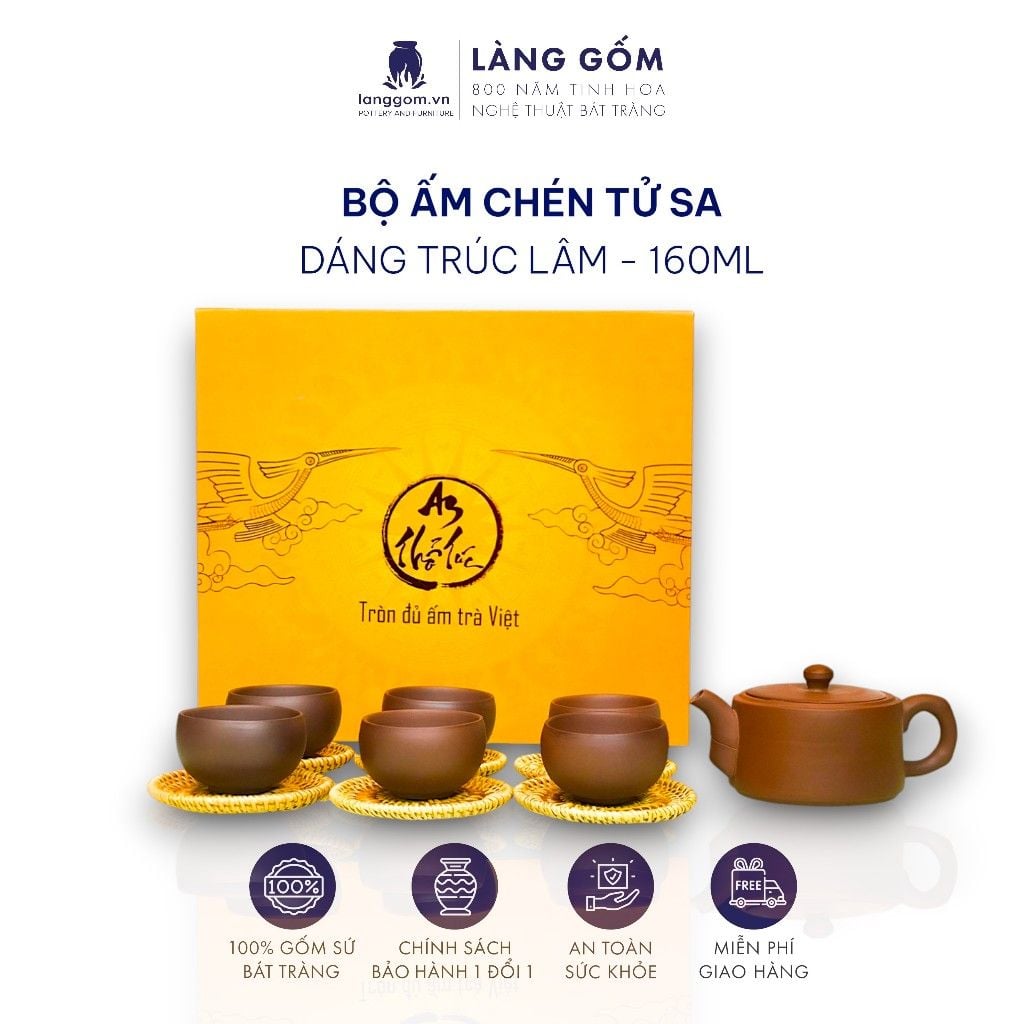  Ấm đất mộc nguyên khoáng cao cấp dáng Trúc Lâm 