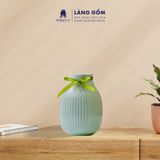  Bình hoa men ngọc dáng bầu khía 