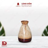  Bình hoa men hỏa biến dáng giỏ cua màu hổ phách 
