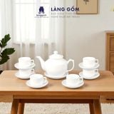  Bộ ấm chén men trắng dung tích 550 - 600 ml 