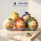  Bình Hút Lộc Phong Thủy Đắp Nổi Vàng 3D - Thuận Buồm Xuôi Gió - Quà Tặng Tân Gia, Đối Tác Sang Trọng 