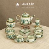  Bộ ấm chén vẽ tay kiểu chữ thập vẽ hoa - dung tích 500ml 