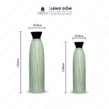  Bình hoa họa tiết kẻ mưa, cắm tuyết mai, thanh liễu, cỏ lau 