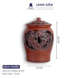  Chum đựng gạo sành Liên Ngư Hữu Dư 