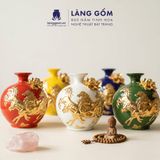  Bình Hút Lộc Gốm Sứ Bát Tràng Đắp Nổi Mã Đáo Thành Công Vẽ Vàng Kim - Quà Tặng Phong Thủy Cao Cấp 