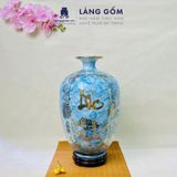  Bình hút lộc vân đá vẽ vàng 18K Phúc Đức Tài Lộc - bổ khung tứ cảnh phong thủy 