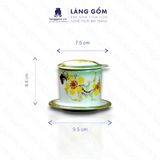  Phin pha cafe gốm sứ Bát Tràng vẽ tay, nhiều họa tiết, màu sắc 