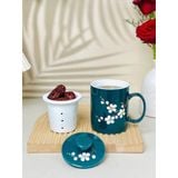  Cốc lọc trà vẽ nổi hoa đào trắng dung tích 330ml 