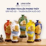  Mai Bình Tích Lộc Phong Thủy Đắp Nổi 3D Gốm Sứ Bát Tràng - Thuận Buồm Xuôi Gió - Quà Tặng Cao Cấp 