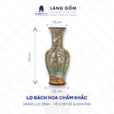  Bình bách hoa chấm màu khắc thủ công dáng lục bình 
