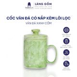  Cốc gốm sứ vân đá tay cầm chữ C có lõi lọc trà, dung tích 350ml 