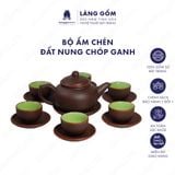  Bộ ấm chén đất nung dáng chóp bẹt 