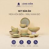  Bộ bàn ăn men hỏa biến - Màu xanh bơ 