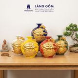  Bình Hút Lộc Phong Thủy Đắp Nổi Vàng 3D - Thuận Buồm Xuôi Gió - Quà Tặng Tân Gia, Đối Tác Sang Trọng 