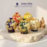  Bình Hút Lộc Công Đào Kênh Bong Đắp Nổi Gốm Sứ Bát Tràng – Bình Tụ Lộc Phong Thủy Quà Tặng Cao Cấp 