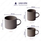  Cốc sứ có quai kiểu Mohem men mờ dáng basic dung tích 380ml 