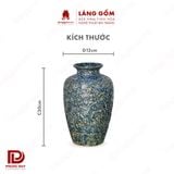 Bình hoa men hỏa biến dáng vò nổi 