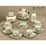  Bộ ấm chén vẽ tay dáng vuông nhiều họa tiết 