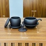 Phin pha cafe tử sa kèm cốc quai móc, dùng để pha cà phê 