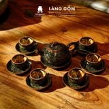 [SẢN PHẨM TẾT 2026] Bộ ấm chén uống trà men hỏa biến màu hoàng kim sa 