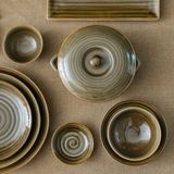  Bộ bát đĩa bàn ăn men rêu khử 