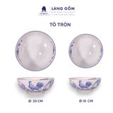  Bộ bàn ăn Thôn quê men lam, họa tiết vẽ gà trống 