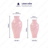  Bình cắm hoa trang trí kiểu lượn sóng màu pastel men matte - Gốm Sứ Bát Tràng cao cấp 