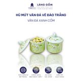  Hũ mứt sứ vân đá vẽ đào trắng 