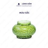  Bình hoa men chảy dáng lồng đèn thấp 